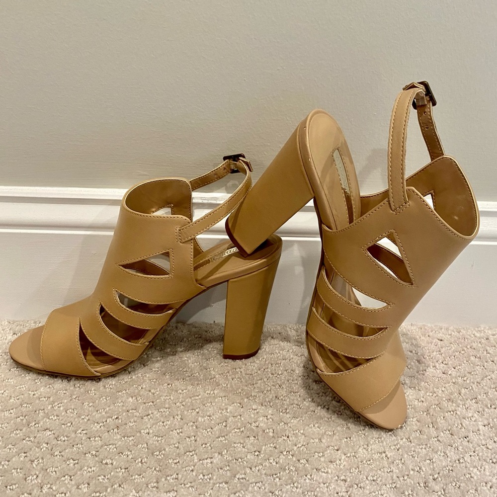 Audrey Brooke Heeled Sandal (Nude)